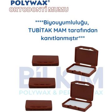 POLYWAX Ortodontik Wax 5 Adet Çikolata Aromalı Ortodonti Braket Diş Teli Mumu
