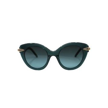 Pomellato PM0004S 002 50 Kadın Yeşil Çekik Çerçeve Güneş Gözlüğü