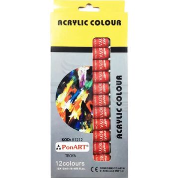 Ponart 12x12 ml Set Akrilik Boya
