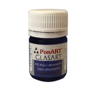 Ponart 455 GlasArt 20 ml Koyu Ultramarine Vitray Boyası