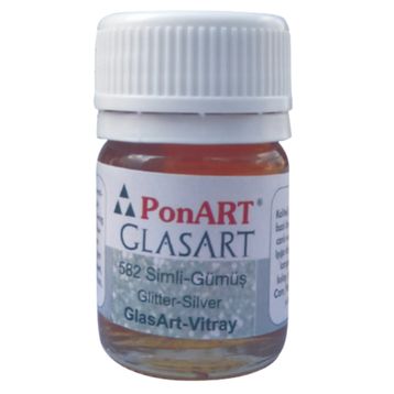 Ponart Glass Art 20 ml Gümüş Cam Boyası