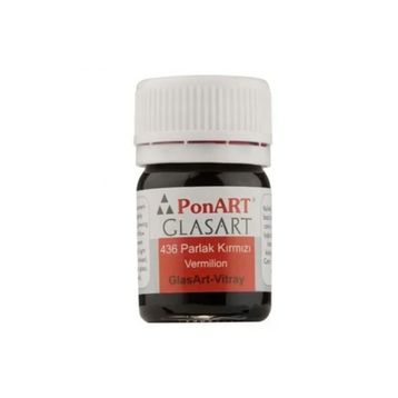 Ponart Glass Art 20 ml Parlak Kırmızı Cam Boyası
