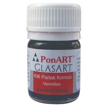 Ponart Glass Art 20 ml Parlak Kırmızı Cam Boyası