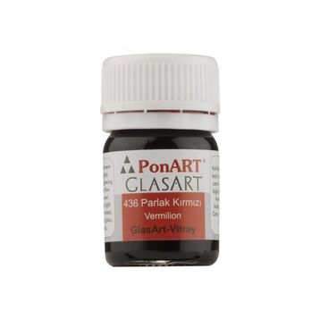 Ponart Glass Art 20 ml Parlak Kırmızı Cam Boyası