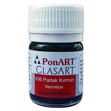 Ponart Glass Art 20 ml Parlak Kırmızı Cam Boyası