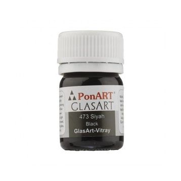 Ponart Glass Art 20 ml Siyah Cam Boyası