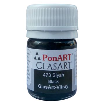 Ponart Glass Art 20 ml Siyah Cam Boyası