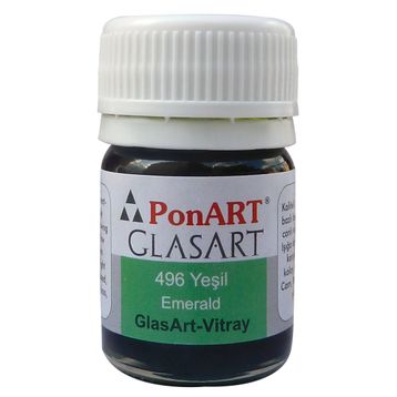 Ponart Glass Art 20 ml Zümrüt Cam Boyası