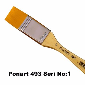 Ponart No:493-1 Altın Sentetik Geniş Fırça