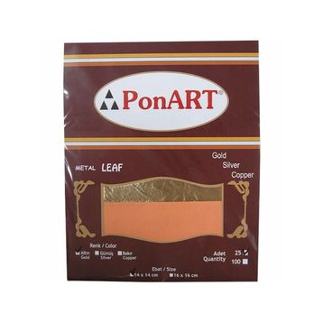 Ponart PVG-1055 14x14 cm Altın Renk 25 Yaprak Varak