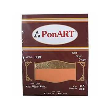 Ponart PVG-1055 14x14 cm Altın Renk 25 Yaprak Varak
