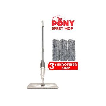 Pony 3'lü Krem Sprey Mikrofiber Mop