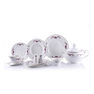 Porio Calvina 74 Parça Bonechina Ara Servisli Yemek Takımı