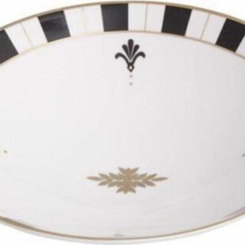 Porland 04ALM005907 Palms 20 cm Siyah Gold Desenli Çukur Tabak