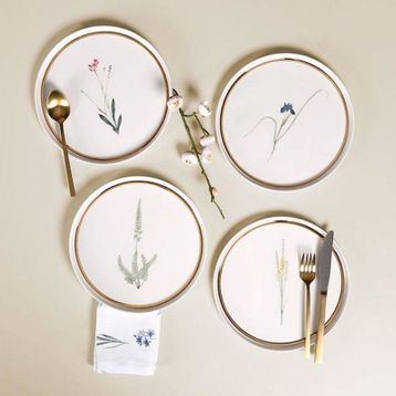 Porland 04ALM007234 Botanical 21 cm 4'lü Pasta Takımı