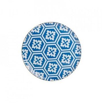 Porland 04A+P018765 Desen2 Mavi 28 cm Morocco Düz Tabak