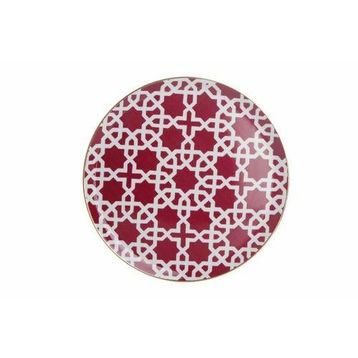 Porland 04A+P018771 Desen5 Fuşya 28 cm Morocco Düz Tabak