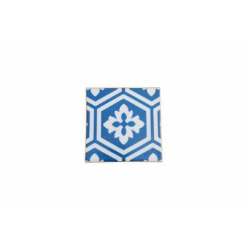 Porland 04A+P021645 10x10 cm Morocco Desen 2 Mavi Bardak Altlığı
