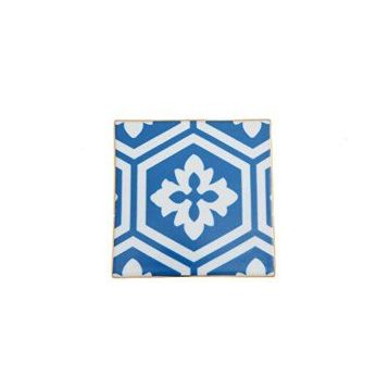 Porland 04A+P021645 10x10 cm Morocco Desen 2 Mavi Bardak Altlığı