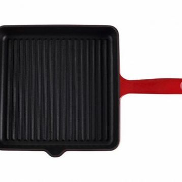 Porland 04FST002560 25 cm Sapore Kırmızı Kare Döküm Tava