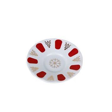 Porland 04POR031010 Kırmızı Yaldız Ergonomik Çay Tabağı