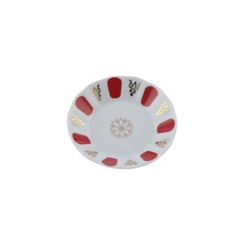 Porland 04POR031010 Kırmızı Yaldız Ergonomik Çay Tabağı