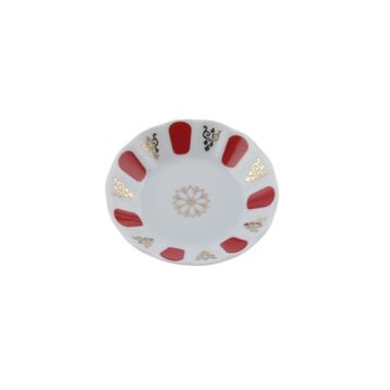 Porland 04POR031010 Kırmızı Yaldız Ergonomik Çay Tabağı