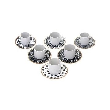 Porland 04POR034325 Fractal 12 Parça 90 cc Kahve Takımı