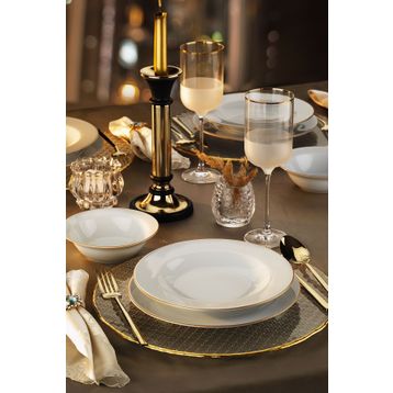 Porland 04POR035536 Gold Fileli Mina 18 Parça Yemek Takımı