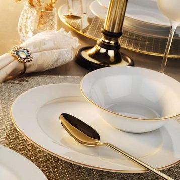 Porland 04POR035536 Gold Fileli Mina 18 Parça Yemek Takımı