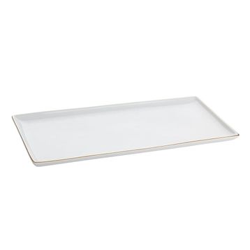 Porland 16x35 cm Altın Yaldız Baton Pasta Tabağı