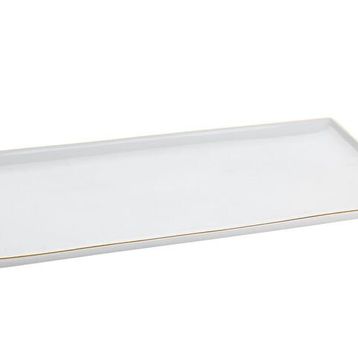 Porland 16x35 cm Altın Yaldız Baton Pasta Tabağı