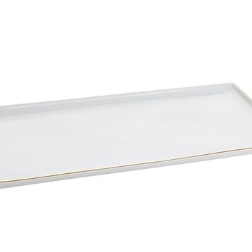 Porland 16x35 cm Altın Yaldız Baton Pasta Tabağı