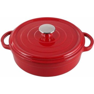 Porland 28 cm Sapore Kırmızı Döküm Basık Tencere