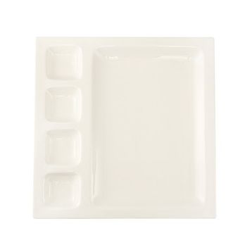 Porland Alumilite 33 cm 6 Adet Bölmeli Kahvaltı Tabağı