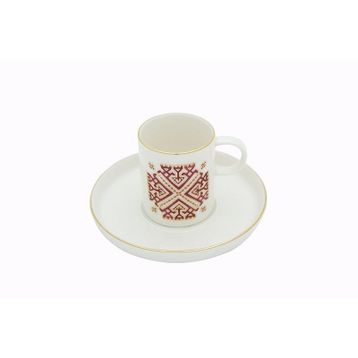Porland Arabesque Desen 6 80 cc Tabaklı Kahve Fincanı