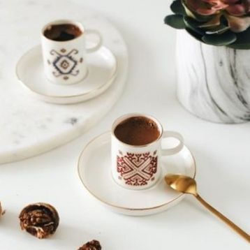 Porland Arabesque Serisi 2 Kişilik Kahve Fincan Takımı