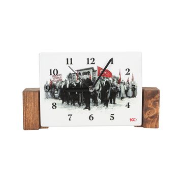 Porland Atatürk Desen 7 14x20 cm Masa Saati