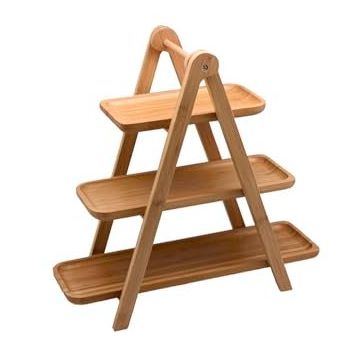 Porland Bambu 385 mm 3 Katlı Sunum Tabağı