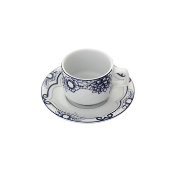 Porland Blue Manoir Desen 4 190 cc Tabaklı Çay Fincanı