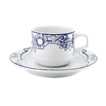 Porland Blue Manoir Desen 4 85 cc 12 Adet Tabaklı Kahve Fincanı