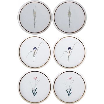 Porland Botanical 21 cm 6 Kişilik Karma Desen Pasta Takımı