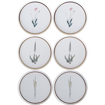 Porland Botanical 21 cm 6 Kişilik Karma Desen Pasta Takımı