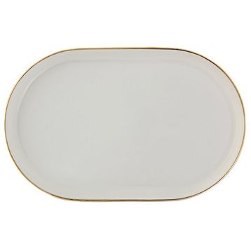 Porland Chopin 2 Parça 18 cm Altın Yaldızlı Kayık Tabak ve Sunum Seti