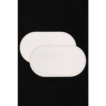 Porland Chopin 2 Parça 28 cm Altın Yaldızlı Kayık Tabak ve Sunum Seti