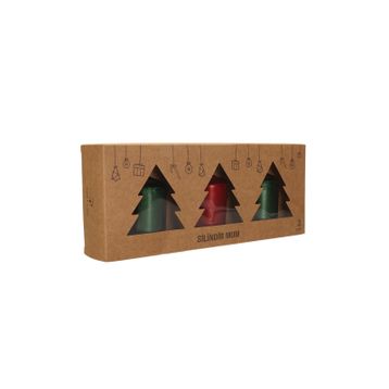 Porland Christmas Glow 3'lü Silindir Mum