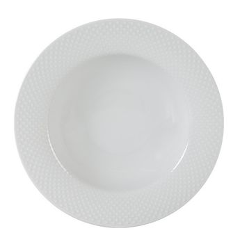 Porland Collet Beyaz Desen1 21 cm 6 Adet Çukur Tabak