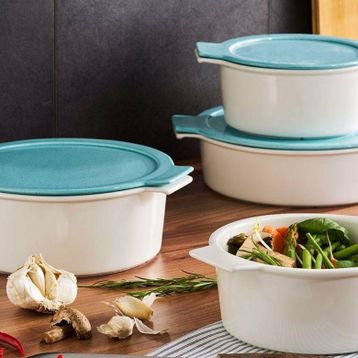 Porland Cookland Fire 6 Parça Turkuaz Kapaklı Tencere Takımı