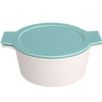 Porland Cookland İndüksiyonlu 1.3 lt Porselen Turkuaz Kapaklı Derin Tencere