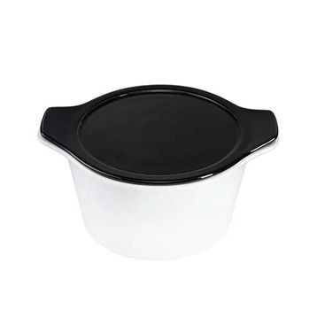 Porland Cookland İndüksiyonlu 1.4 lt Porselen Siyah Kapaklı Derin Tencere